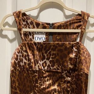 Chloe Dao Leopard Print Body Con dress